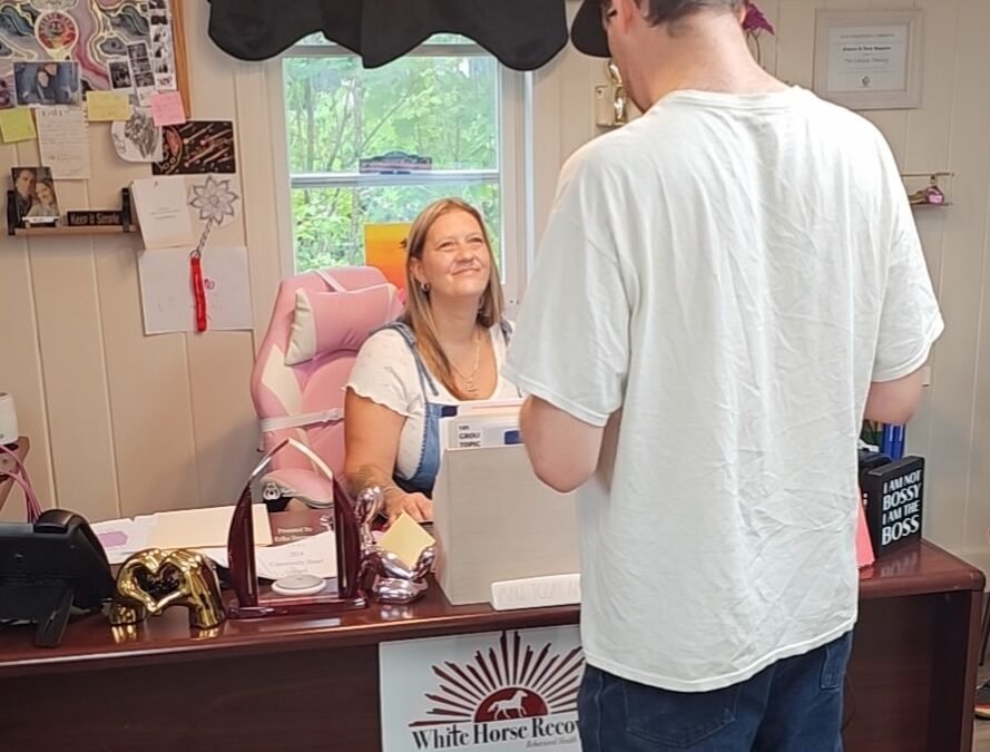 Erika Sturgeon at her desk
