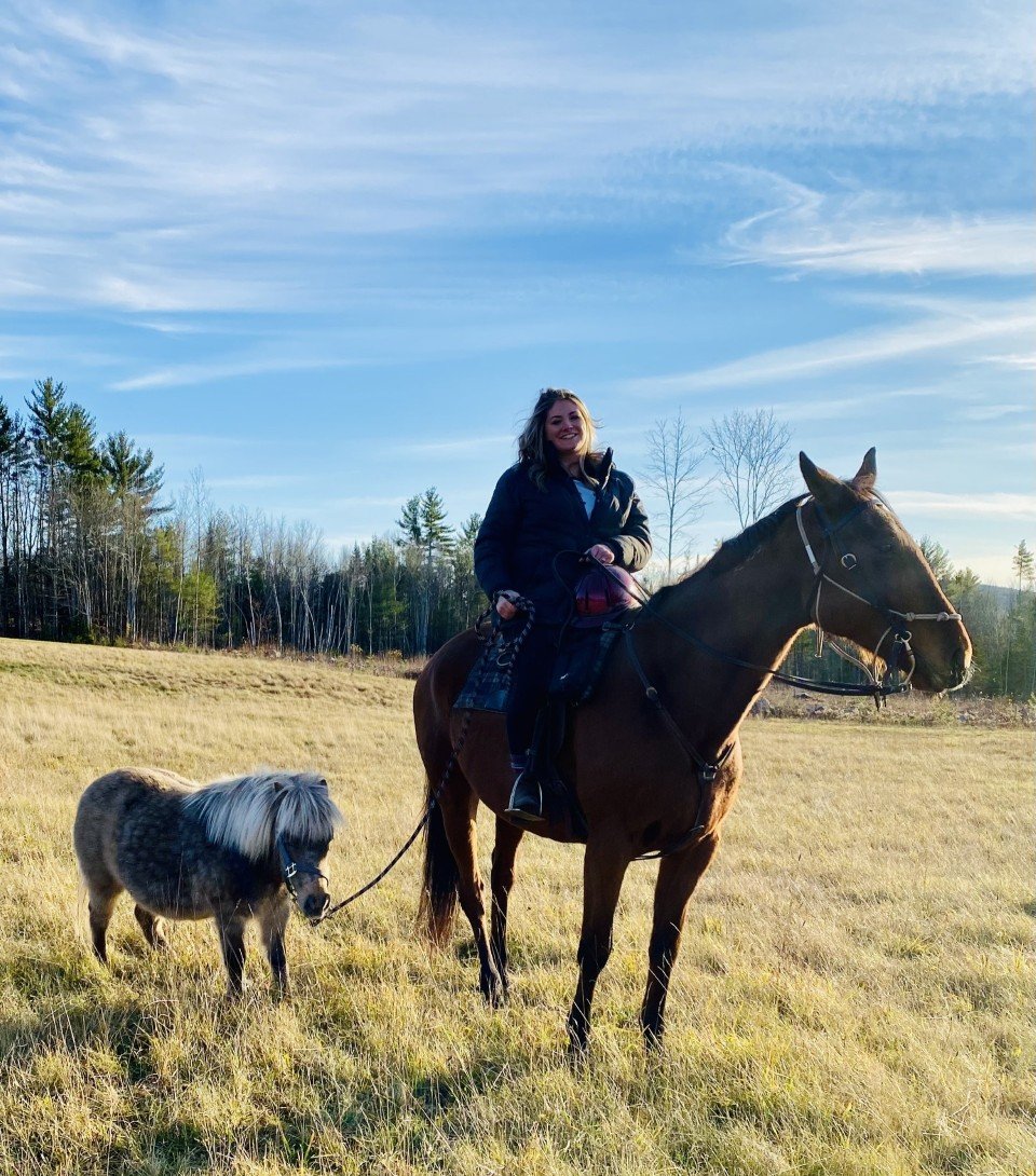 Kelsey Wentworth on horseback