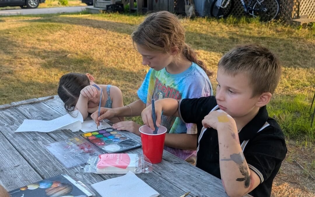 Children at Family Fun Night in Ossipee